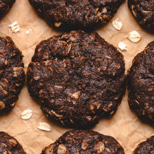 chocolate oatmeal cookies close up