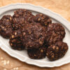 chocolate oatmeal cookies on a serving platter