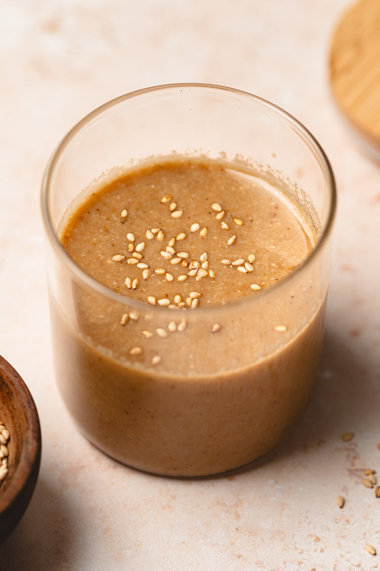 jar of homemade japanese sesame dressing