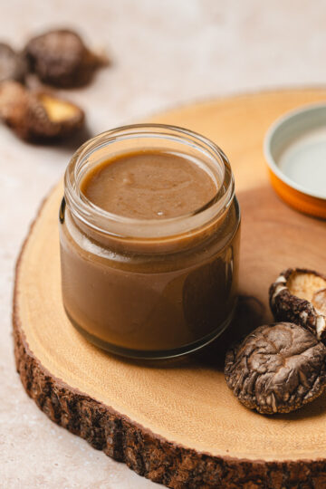 homemade vegan oyster sauce in a jar