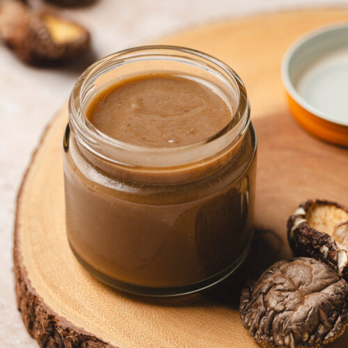 homemade vegan oyster sauce in a jar