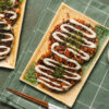 vegan okonomiyaki on plates