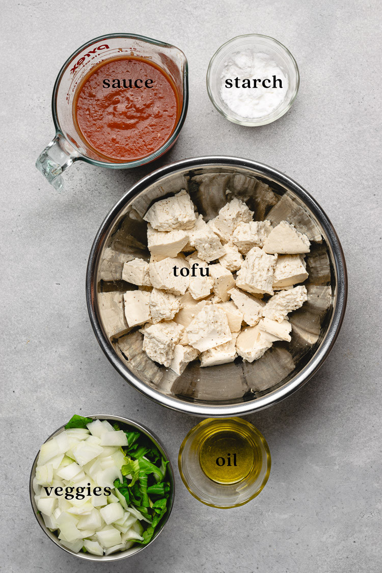 ingredients for pbwhole30 sweet and sour tofu