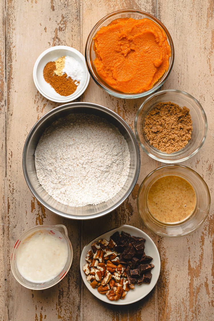 vegan pumpkin muffin ingredients