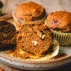 plate of vegan pumpkin muffins