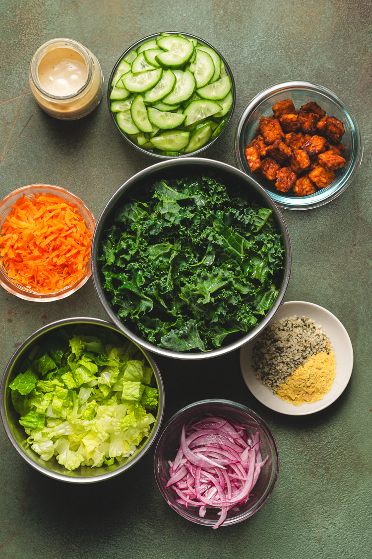 vegan kale caesar salad ingredients
