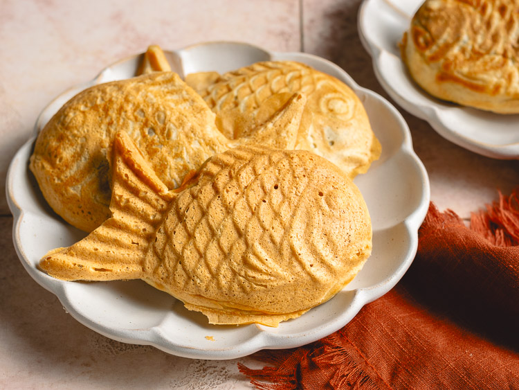 vegan taiyaki on a plate