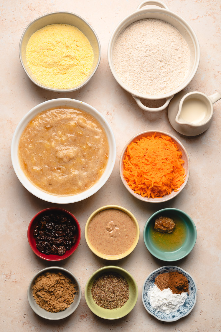 carrot cornmeal banana bread ingredients