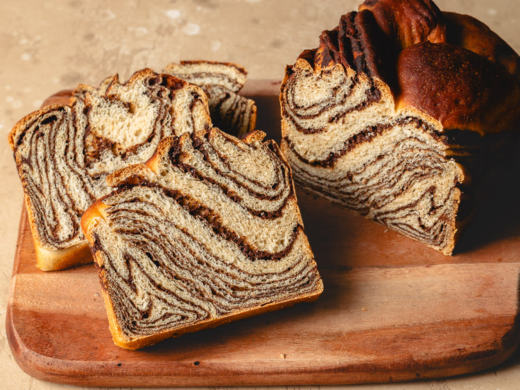 Vegan Chocolate Marble Milk Bread (Shokupan)