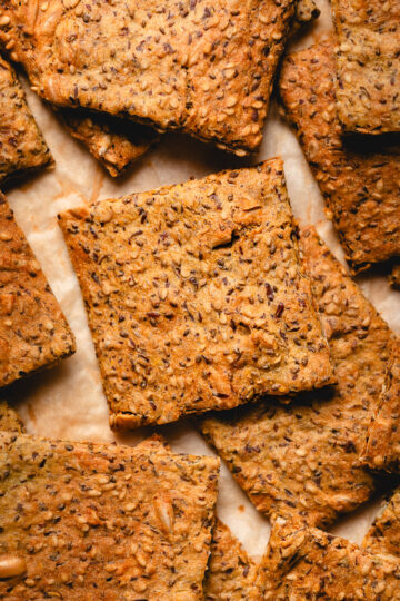 chickpea seed crackers close up