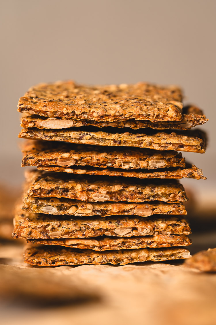 stack of chickpea seed crackers