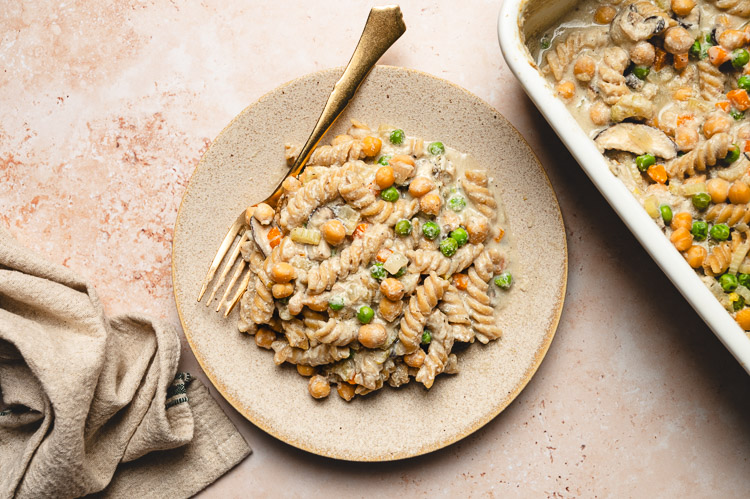 Chickpea Noodle Casserole (Vegan, No-Boil)
