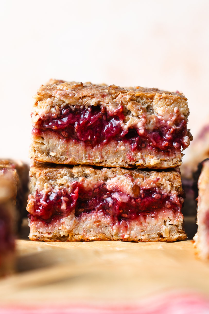 Peanut Butter and Jelly Banana Oat Bars