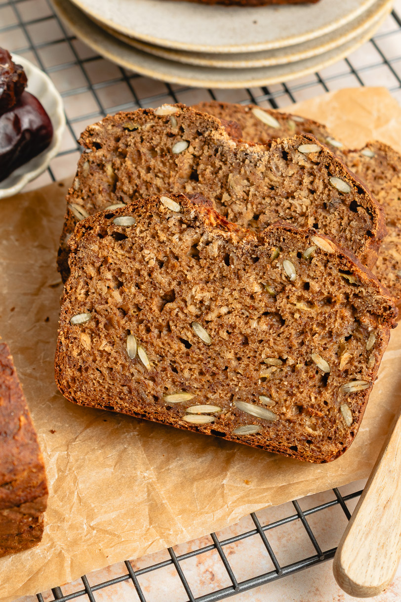 Date-Sweetened Oatmeal Banana Bread (10g Protein)