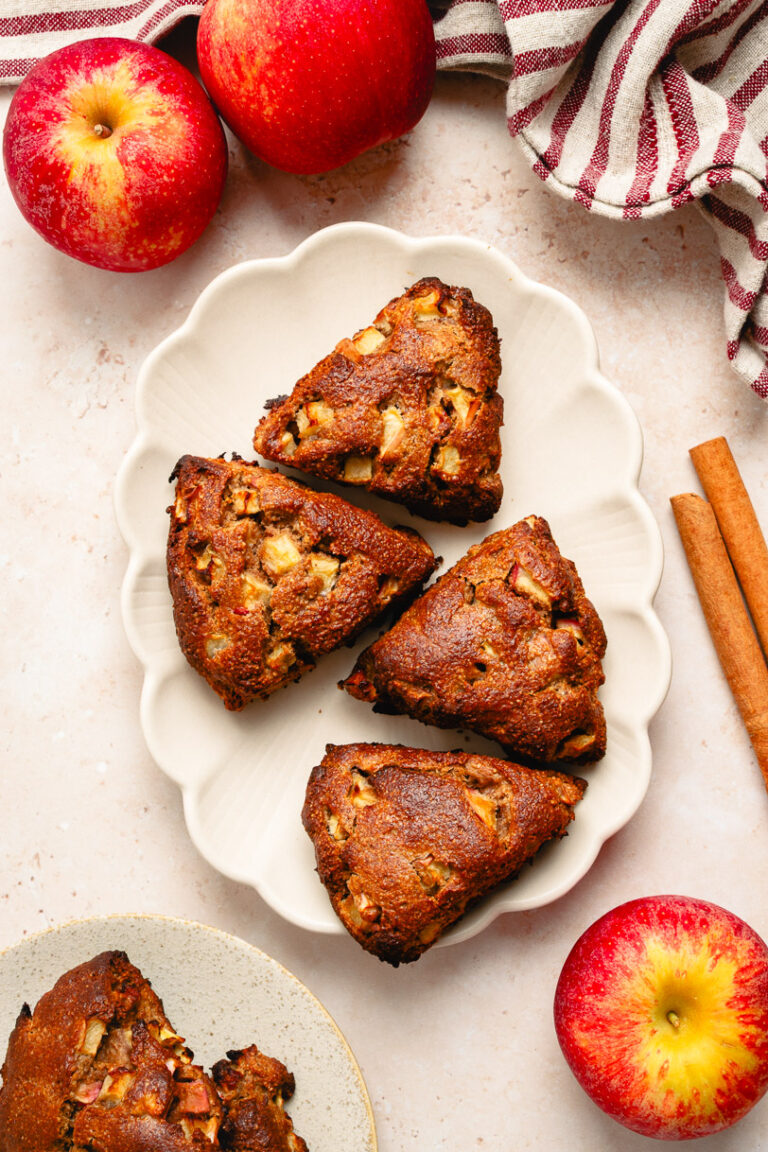 Easy Vegan Apple Scones (Gluten-Free, Oil-Free)