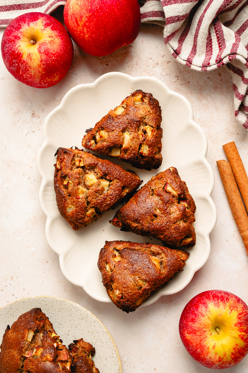 Easy Vegan Apple Scones (Gluten-Free, Oil-Free)